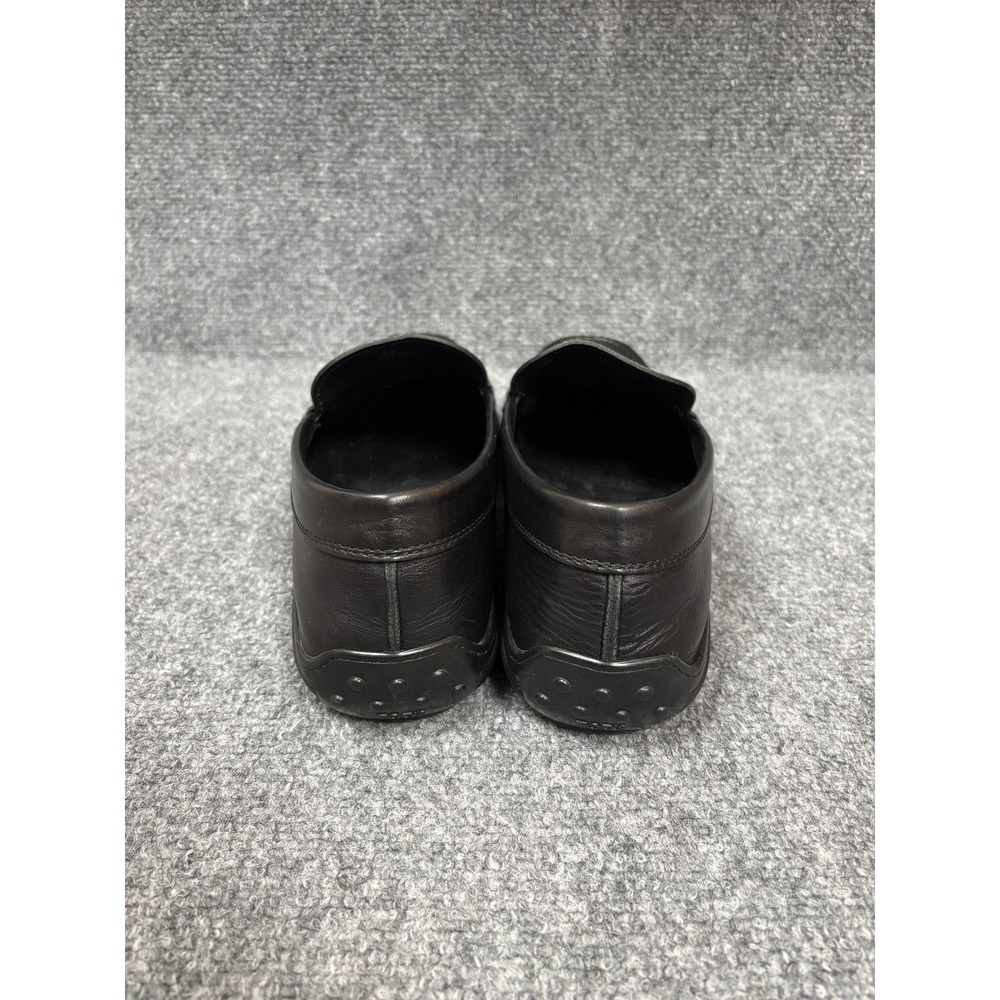 Tods Mens Black Leather Penny Loafers Slip On Rubber Sole 12 Made in Italy - Picture 9 of 9